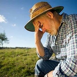 a farmer thinking